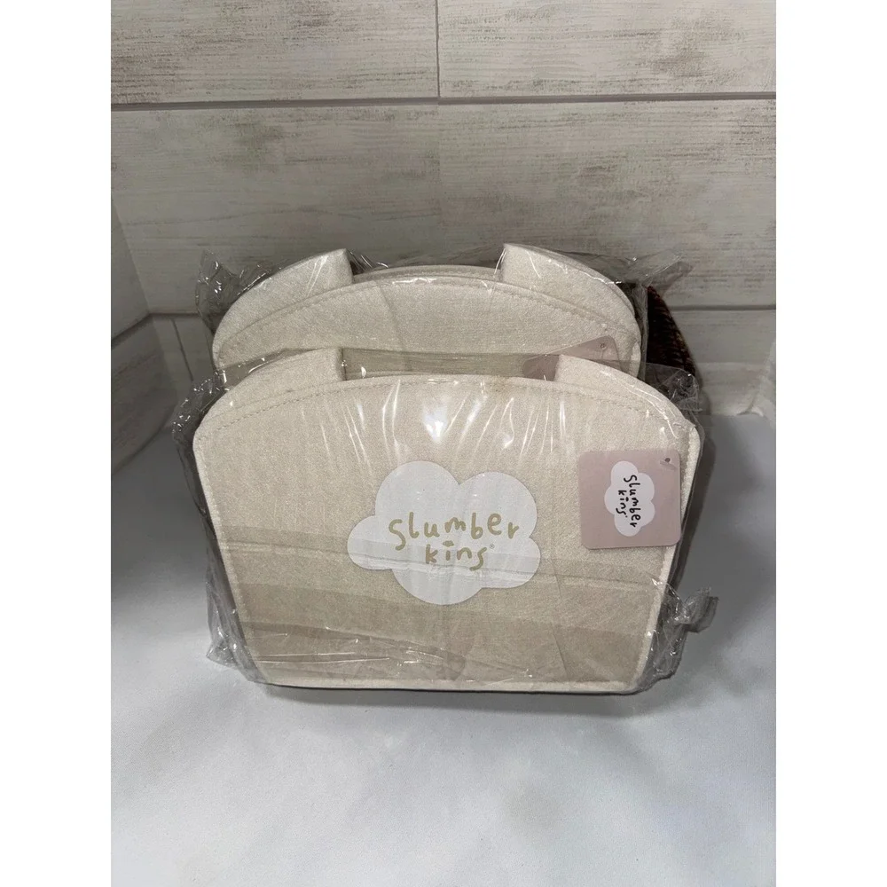 Slumberkins Set of 2 Felt Storage Bins Cream Nursery Toy Organizers Nwt